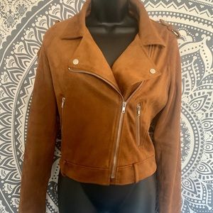 SOLD * Forever 21 Moto Jacket Suede, Tan size L
